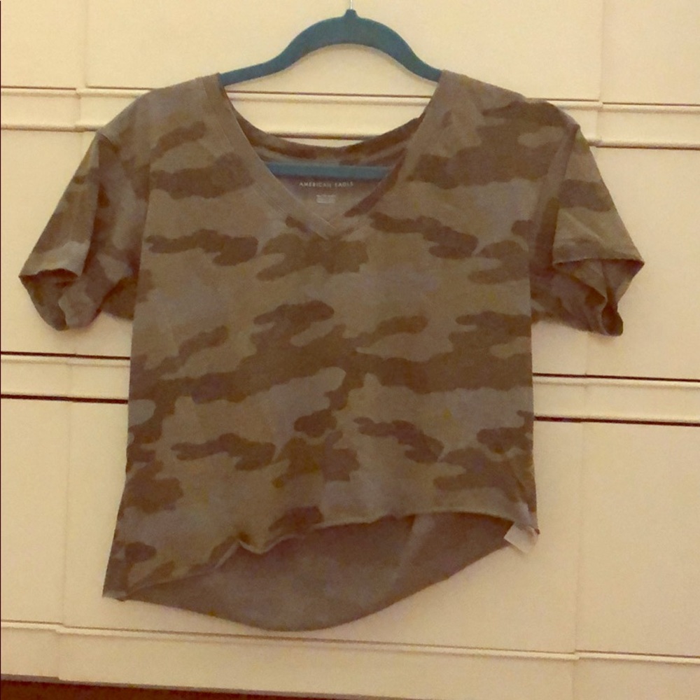 S American Eagle Camo Crop Top